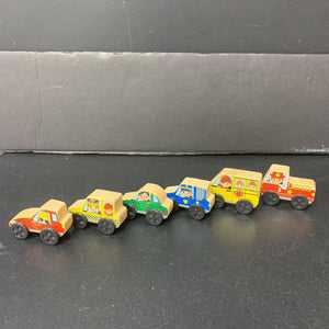 6pk Wooden Cars & Trucks