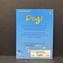 Load image into Gallery viewer, Dogs (Usborne Beginners Level 1) (Emma Helbrough) -hardcover educational reader
