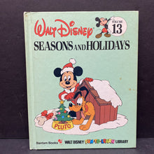 Load image into Gallery viewer, Seasons and Holidays (Walt Disney Fun-To-Learn Library Vol. 13) (Vintage Collectible 1983) (Mickey &amp; Friends) -hardcover character
