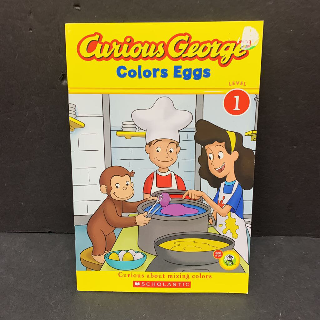 Curious George Colors Eggs (Green Light Reader Level 1) -character reader