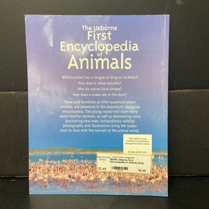 Usborne First Encyclopedia of Animals (Paul Dowswell) -paperback educational