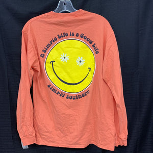 "A simple life is a good life" smiley face top