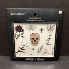Load image into Gallery viewer, 10pk Halloween Temporary Body Tattoos (NEW) (Body Rage)
