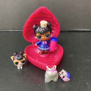 Doll w/Pet & Accessories In Heart Case