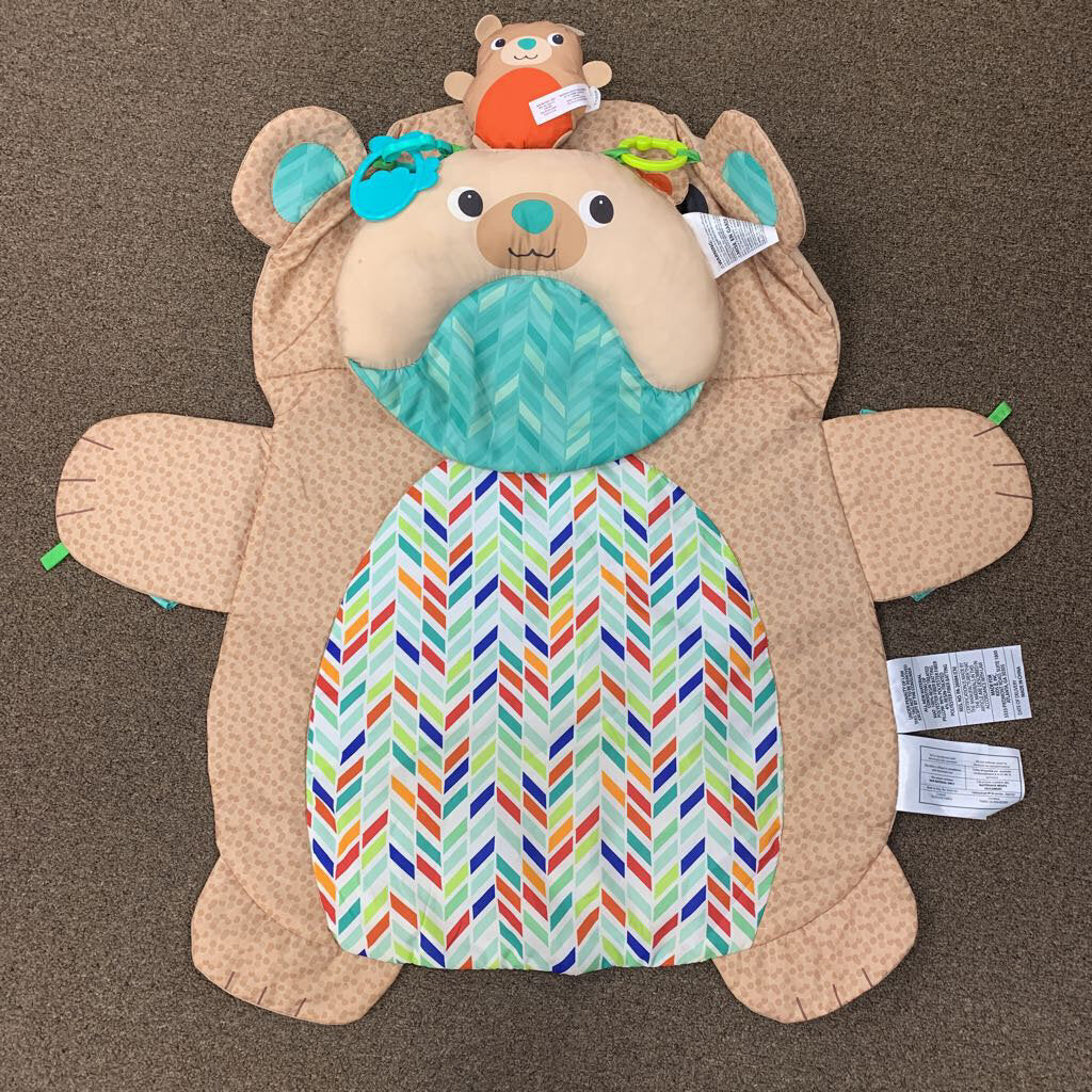 Tummy Time Prop & Play Bear Activity Mat w/Support Pillow & 2 Attachments