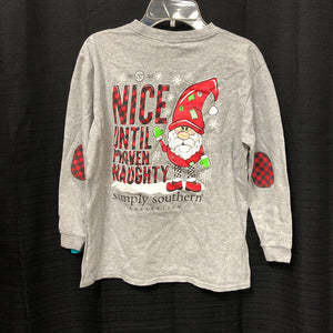 "Nice until proven naughty" christmas top
