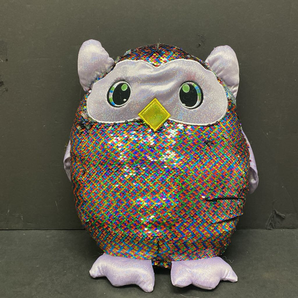 Reverse Sequin Owl Plush