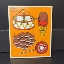 Load image into Gallery viewer, 4pc Wooden Favorite Dessert Puzzle 1983 Vintage Collectible
