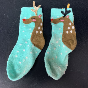 Girls Christmas Reindeer Socks