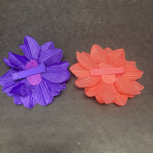 2pk Flower Hairbow Clips