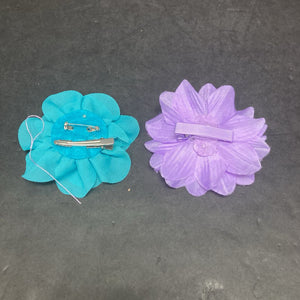 2pk Flower Hairbow Clips