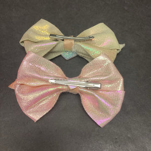 2pk Sparkly Hairbow Clips