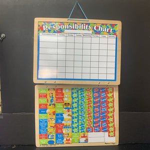 Wooden Magnetic Responsibility Chart