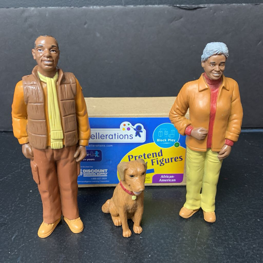 3pk Pretend Play Figures African American Dolls (Excellerations)