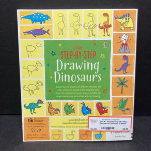 Step-By-Step Drawing Dinosaurs (Usborne) (Candice Whatmore) -paperback activity