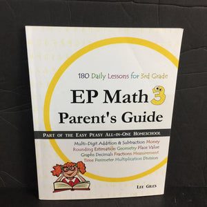 EP Math 3 Workbook & Parent's Guide (Lee Giles) Set -workbook