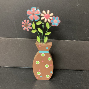 Polka Dot Wooden Flower Pot Decor