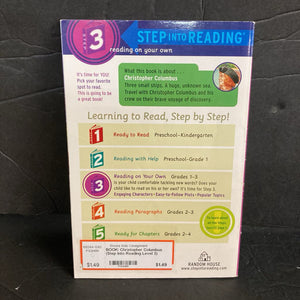 Christopher Columbus (Step Into Reading Level 3) (Stephen Krensky) (Notable Person) -educational reader