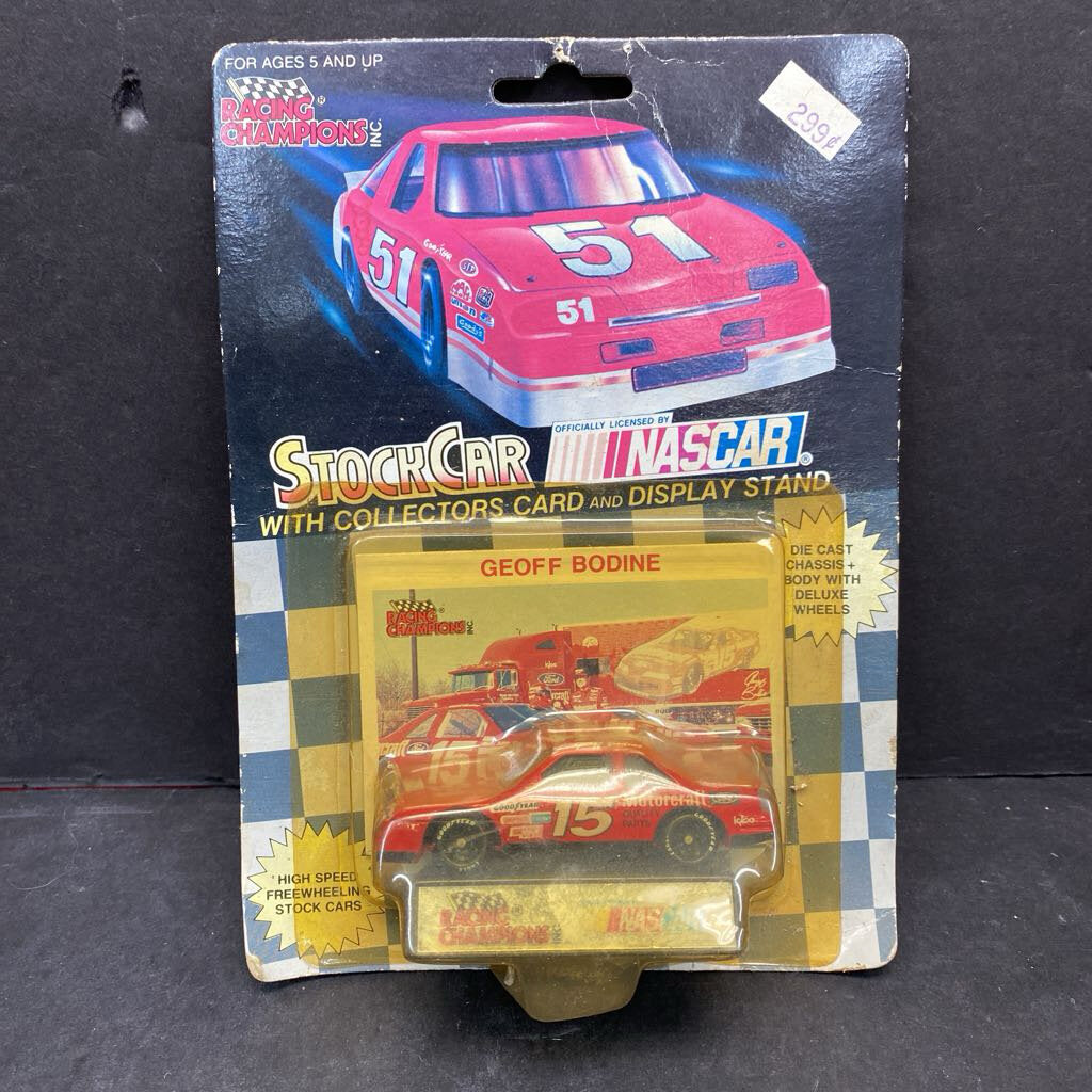 Geoff Bodine #15 MotorCraft NASCAR Stock Car w/Collector Card & Display Stand (NEW)
