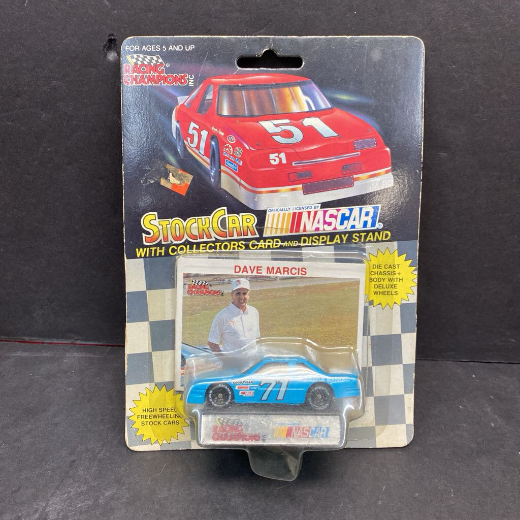 Dave Marcis #71 Big Apple Market NASCAR Stock Car w/Collector Card & Display Stand (NEW)