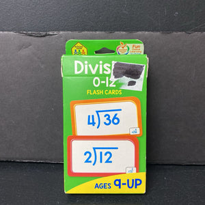 Division 0-12 Flash Cards