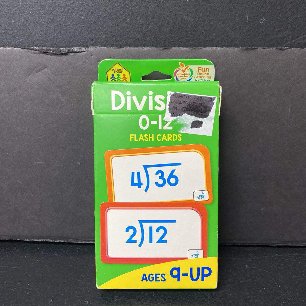 Division 0-12 Flash Cards