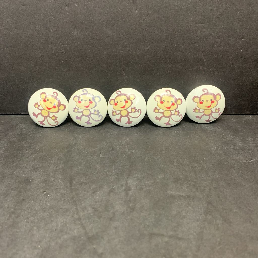 5pk Wooden Monkey Drawer Knobs