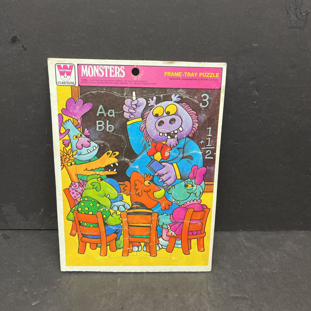 12pc Monsters Frame-Tray Puzzle 1977 Vintage Collectible