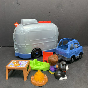 Fresh Air Camping RV & Car w/Figures & Accessories Battery Operated