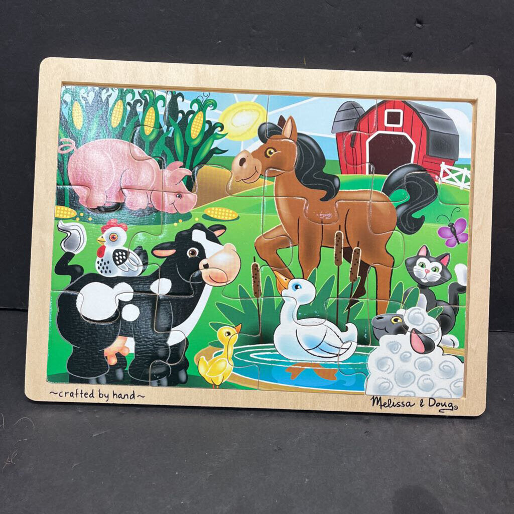 12pc Wooden On The Farm Jigsaw Puzzle