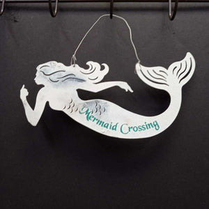 Metal "Mermaid Crossing" Sign