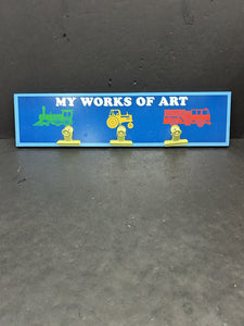 "My Works of Art" Train,Tractor,Fire Truck Note Clipboard Wall Decor