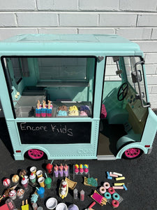 Sweet Stop Ice Cream Truck w/Accessories for 18" Doll Battery Operated