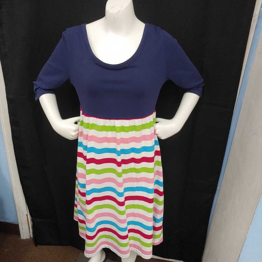 lolly wolly jr dress navy/mulicolor med