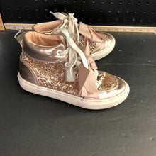 Load image into Gallery viewer, girl glitter hightop sneakers
