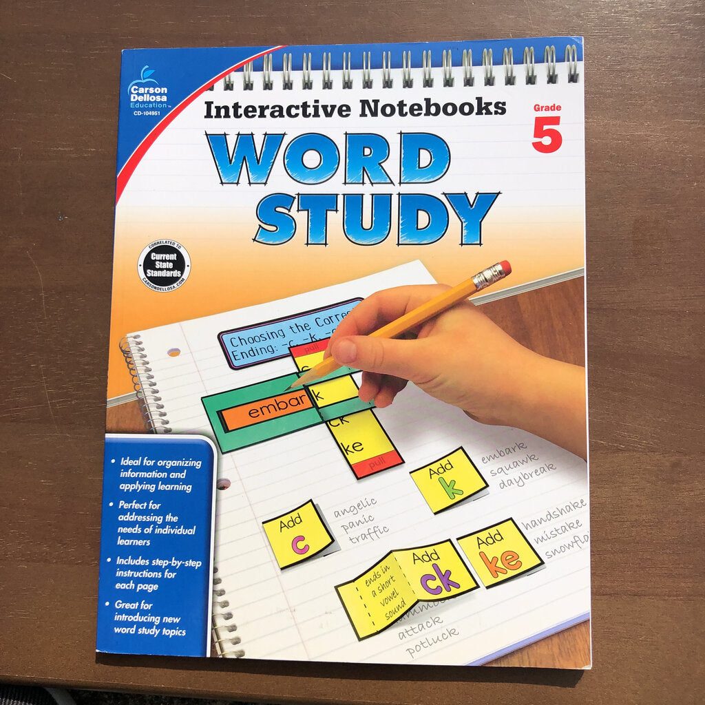 Interactive Notebooks Word Study, Grade 5-Workbook