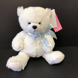 "hello baby" bear with bow