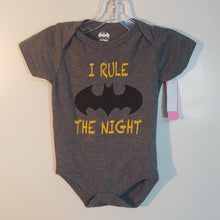 Load image into Gallery viewer, &quot;i rule the night&quot; batman onesie
