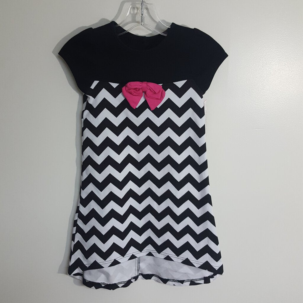 chevron pink bow dress