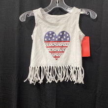 Load image into Gallery viewer, heart fringe tank top USA

