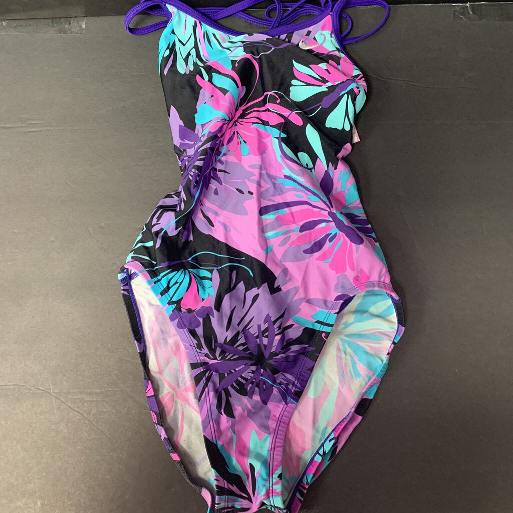 girl floral swimsuit