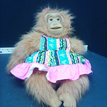 Load image into Gallery viewer, monkey in dress hand puppet
