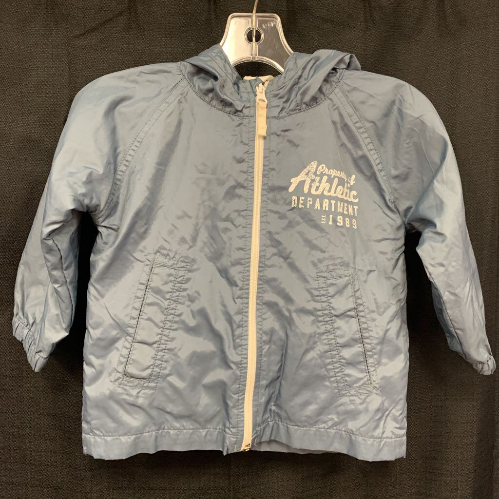 hooded full zip rain jacket