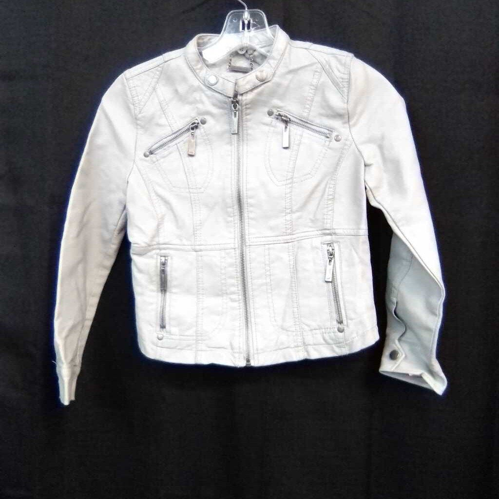 leather look winter jacket w/zipper